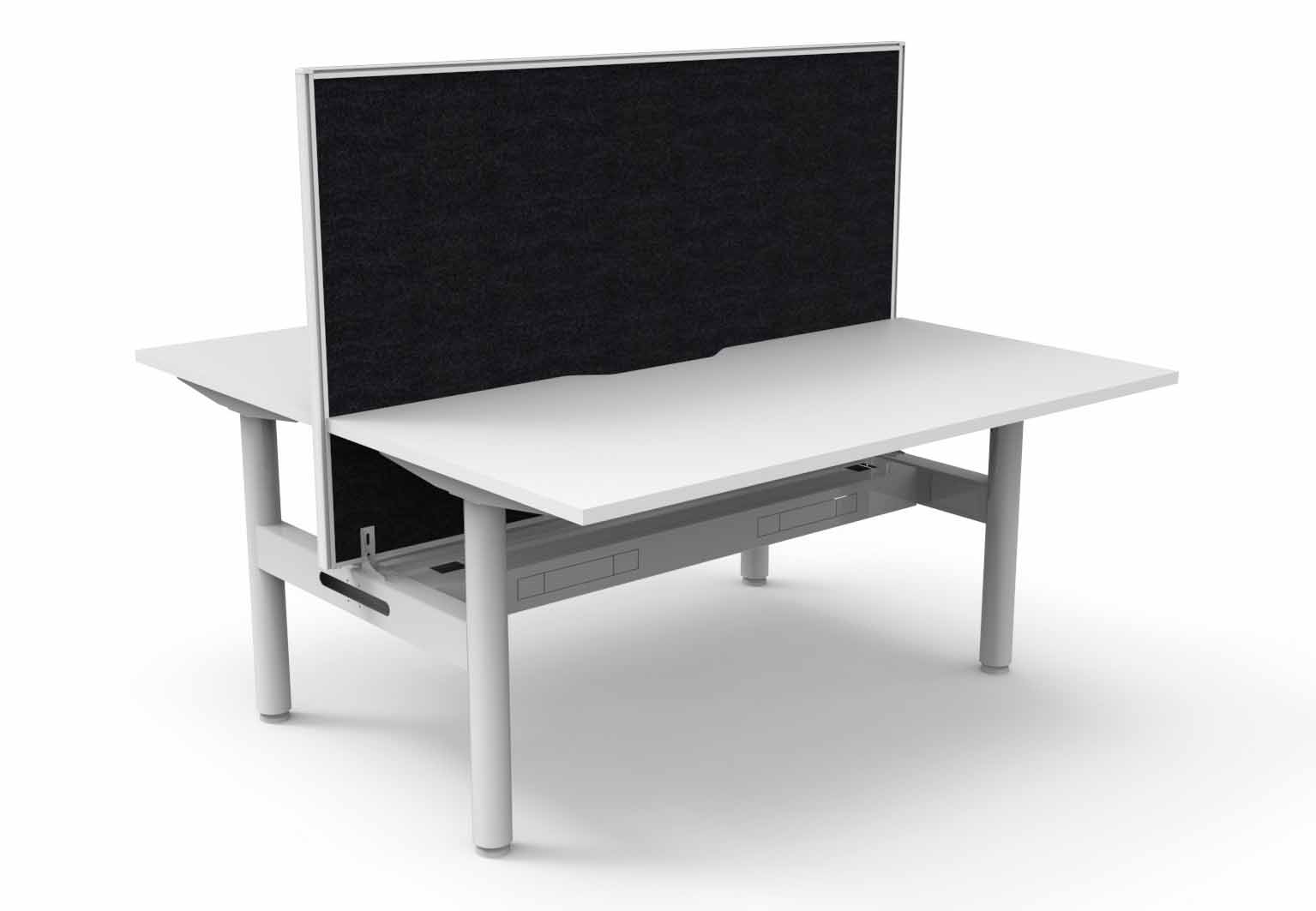Halo Static 2 Person Double Sided Workstation - with Screen